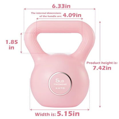 KHTO Kettlebells Fitness Exercise-Pink Strength Training Kettlebell Sets,Dumbbell Weights for Home Gym Equipment - style: 5LB