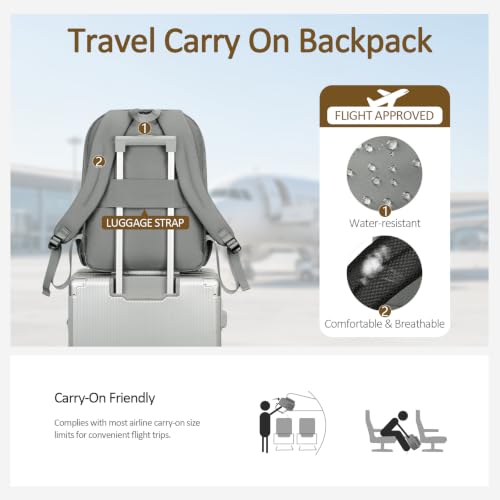 abshoo Classical Basic Womens Travel Backpack For College Men Water Resistant Large Bookbag (Grey) - color: Grey, size: Large