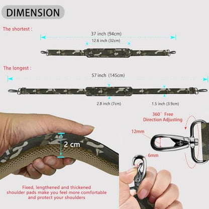 ZINZ Shoulder Strap 58" with Thick Fixed Pad - color: Camouflage Green
