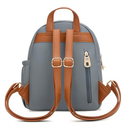 Montana West Mini Backpack Purse for Women Anti Theft Backpacks with Secured Zipper and Tassel - color: Mini Blue & Brown