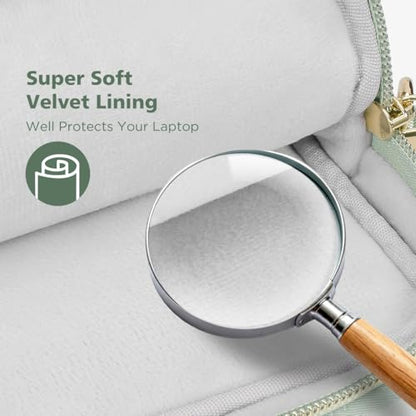 KIZUNA Laptop Sleeve Case 13 Inch Computer Shoulder Bag for 13.6" MacBook Air M2/MacBook Pro 14 M3 M2 M1 MAX/14 Lenovo ThinkPad X1 Carbon/IdeaPad Flex 5 Gen 8/IdeaPad Flex 5i/Yoga 9i Dell, Green - color: Green, size: 13-13.3 Inch / 13.6" New MacBook Air M