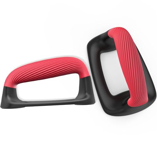 Kipika Push Up Bars, Pushup Stands With Thickened Soft Plastic Handle, Stable and Non-Slip Base, Pushup Handles Perfect for Floor Strength Training - color: C: Black & Red