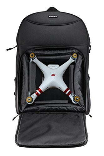 Navitech Rugged Black & Blue Backpack/Rucksack Compatible with The Drones/Quadcopters Including The DJI Phantom FC40 / DJI Phantom 2 / DJI Phantom 3