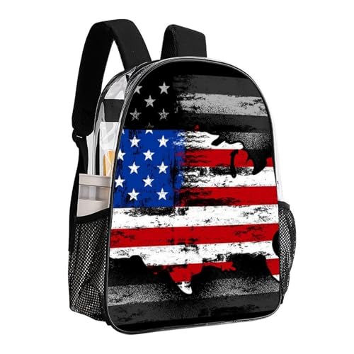 Rucksacks Polyester Anti-Theft Multipurpose American Flag Patriotic Usa Map Pattern Carry On Bag Large Capacity Gym Outdoor Hiking Backpack With Smooth Zippers - color: Pattern 201