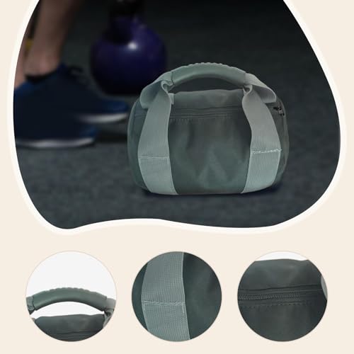 Kettlebell Sandbag Bag Only with Handle - Sand Weights Bag for Functional Fitness, Boxing, Bodybuilding (Sand Not Included) - color: Gray