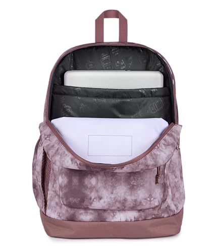 JanSport Cross Town Plus Backpack - Large Main Compartment, Side Water Bottle Pocket, 15-Inch Padded Laptop Sleeve - Ice Dye - color: Ice Dye Mahogany Haze/White