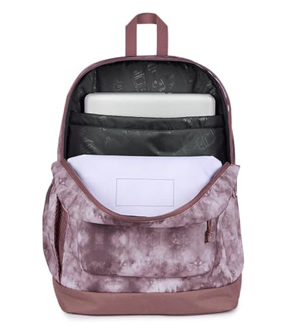 JanSport Cross Town Plus Backpack - Large Main Compartment, Side Water Bottle Pocket, 15-Inch Padded Laptop Sleeve - Ice Dye - color: Ice Dye Mahogany Haze/White