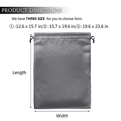 PlasMaller Dust Cover Storage Bags Thick Silk Cloth Pouch with Drawstring For Luxuries Handbags Tote Purses Shoes Boots, Silver (19.6 x 23.6 in) - size: 19.6 x 23.6 in