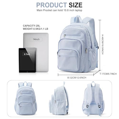 College Backpack For Women Men,Lightweight High School Bag,School Backpack With Lots Of Pockets,Cute Bookbag For Teens Boys Girls,Casual Daypack Backpack For School(Blue) - color: F4-blue