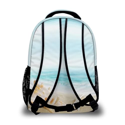 Miaoquhe Sea Shell Backpack Animal Printed Laptop Backpack for Girls Boys Kids Beach Sea Star School Bookbags College Shoulder Bag Computer Daypack for Women Men Travel Work - color: Beach