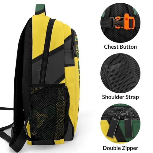Volleyball Gold Green School Backpack Laptop Bag for Woman Man Gift - color: Muilti 21