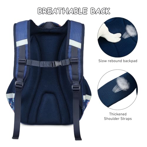 Cusangel Kids school Backpack with lunch bag for Girls,Elementary 6-10years Bookbag nylon large capacity backpack,Daypack - color: Blue 16in 2pcs