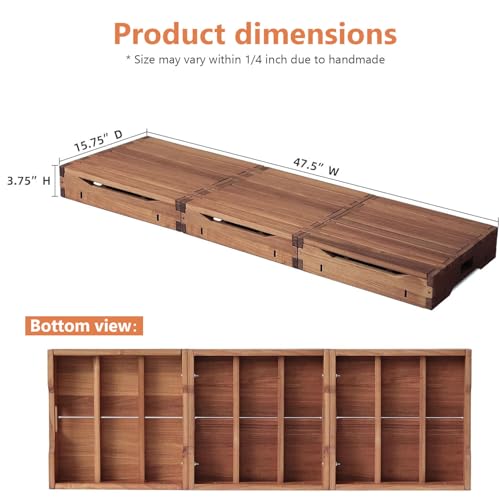 Wooden Platform Step Stool-Wooden Platform 3.75" Height.One Step Stool Larger 47.5" Carbonization Porch Step,Stair Assist Indoor&Outdoor,Bedside Foot Stepper,Mobility Stepping.for Handicap - size: 47.5