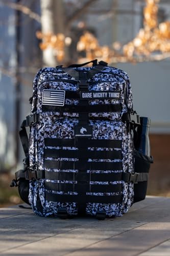 AMERICANPHOENIX 45L Elite Tactical Backpack | 3X Stronger Work & Military Backpack | Water Resistant and Heavy Duty | 3 Day MOLLE Bug Out Bag (Snow Leopard) - color: Snow Leopard