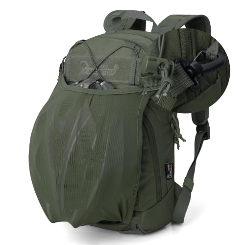 Mardingtop 15L Tactical MOLLE Hydration Backpack – Small Military Bag for Motorcycle, Hiking, Riding, Biking & EDC Daypack - color: Ranger Green
