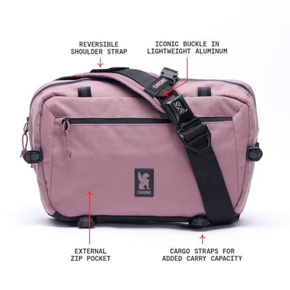 Chrome Industries Kadet Max Messenger Bag – Crossbody Sling Backpack for Men and Women w/Quick Release Buckle - color: Mauve X
