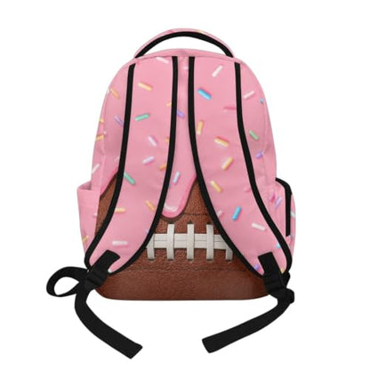 Suobstales Football Ice Cream Drip Print Kids School Backpack with Adjustable Padded Straps Casual Daypack Rucksack Girls Boys, Lightweight 17 Inch Schoolbag Knapsack Bookbag for Outdoors Travel - color: Football Ice Cream Drip 1