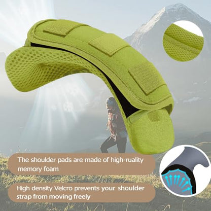 ZINMARK 2Pcs Thick Cushioned Shoulder Pads, Anti-Slip Design and Breathable Mesh Pads for Shoulder Strap,Soft and Comfortable - color: Army Green