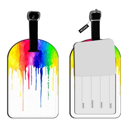 Dripping Rainbow-Art Artist Painting Luggage Tag Suitcase ID Tag Travel Bag Label Luggage ID Tag Cards - 1 pack - color: Xlp-au-0044
