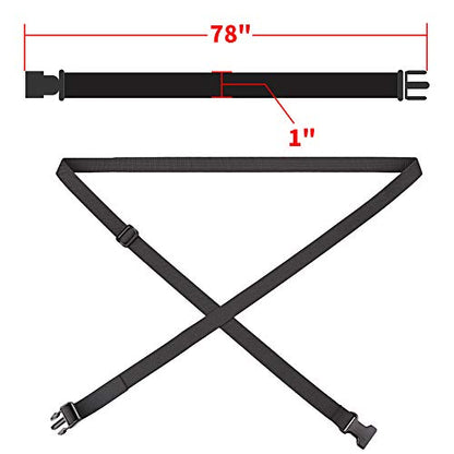 MAGARROW 78" x 1" Strap Buckle Packing Straps Adjustable 1-Inch Belt - color: Black 6.5 feet Long (4-PCS)
