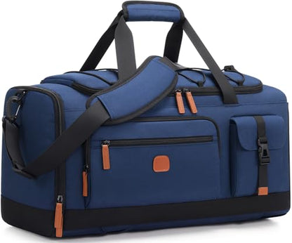 Gym Bag for Men and Women with Shoe & Laptop Compartment Sport Duffle Bag - color: Blue