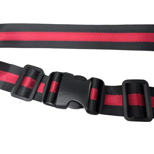 MAGARROW 65" 1.5" Utility Straps with Buckle Adjustable, 4-Pack (RED/Black (4-PCS)) - color: RED/Black, size: 1.5 in x 5.4 ft