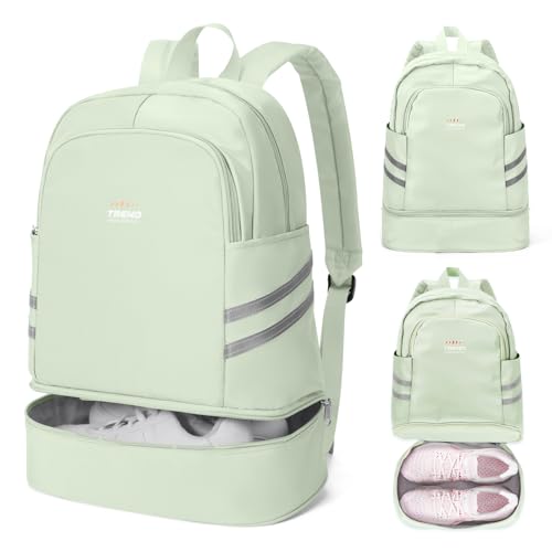 coofay Gym Backpack For Women Waterproof Backpack With Shoe Compartment Lightweight Travel Backpack Sports Backpacks Small Gym Bag - color: Whitish Green, size: Small