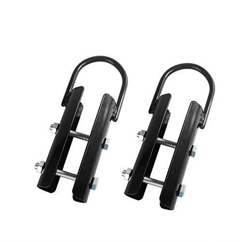 2Pcs Climbing Rope Clamp, 2.0” Rope Attachment Hook Accessories, Rope Clasp for Rope Climb, Climbing Training Garage Home Gym Workout Fitness Strength Training (2.0" 2PCS Black)
