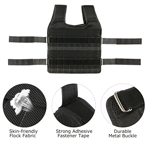 Leepesx Max Loading 15kg/35kg Adjustable Vest Weight Exercise Weight Loading Cloth Strength Training with 6kg Leg Weight 5kg Arm Weight (Empty)