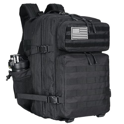 Lovelinks21 45L Tactical Assault Backpack 3 day assault pack with Molle Waterproof backpack Rucksack for Tactical Backpacks (Black) - color: Black
