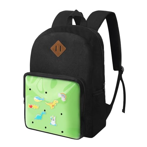 Kids Backpack for Boys Girls 6-12 Years, Kid School Backpacks with Shoe Charm - Book Bag for School (green) - color: Green