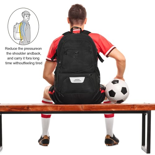 Goloni 35L Basketball Bag,Basketball Backpack with Shoe and Ball Compartment,Backpack for Soccer, Volleyball - color: black