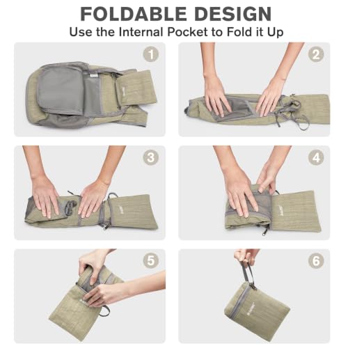 G4Free 10L/15L Hiking Backpack Lightweight Packable Hiking Daypack Small Travel Outdoor Foldable Shoulder Bag - color: Beige, size: 20L