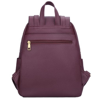 KKXIU Trendy Leather Backpack Purse for Women and Ladies Shoulder Travel Daypacks Bags (A-Wine) - color: A-wine, style: Backpack
