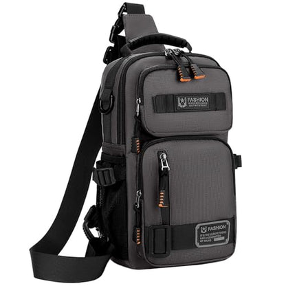 O-TBOST Crossbody Sling Backpack Sling Bag for Men Travel Hiking Chest Bag Daypack (Grey) - color: Grey