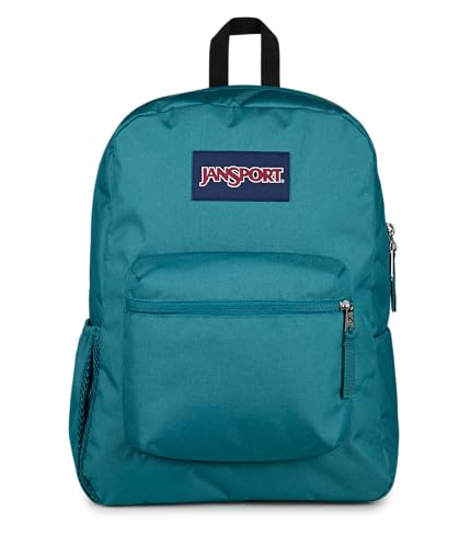 JanSport Cross Town Backpack - Simple Bag for Everyone with 1 Main Compartment, Front Utility Pocket - Premium Class Accessories - Emerald Pool - color: Emerald Pool