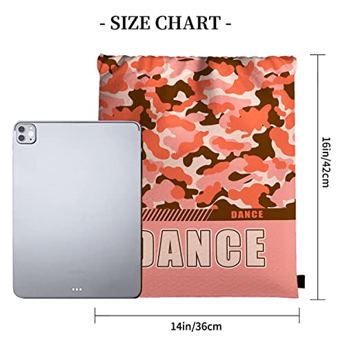 Drawstring Backpack Waterproof Gym Drawstring Bags Sports String Bag Camo Sackpack-Carol Dance Drawstring Bag - color: Dance Drawstring Bags-camo Carol