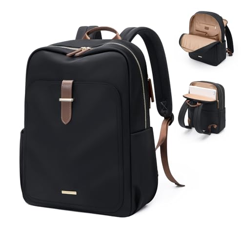 Laptop Backpack for Women,Casual Work Business Backpacks Purse Carry on Travel Backpack,17.3 Inch,Black - color: Upgrade-black, size: 17.3 Inch