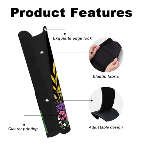 2Pcs Wildflowers Soft Auto Seat Belt Cover Pads, Flower Plant Car Seatbelt Shoulder Cushion for Comfortable Driving, Compatible with All Cars' Seatbelt and Backpack Straps 11x2.4inch - color: Wildflowers
