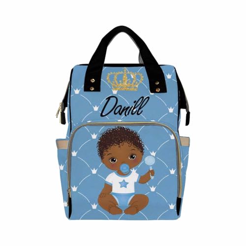 Customized Diaper Bag with Name, Personalized School Bag for Girls, Monogram Nappy Backpack with Thermal Pockets for Adults Kids, Large Capacity Waterproof Diaper Bag, Travel Gifts - color: Color-5