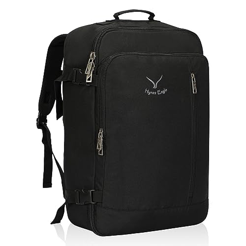 Hynes Eagle Carry on Backpack 38L Large Travel Backpack for Women Flight Approved Weekender Bag Laptop Backpack Men 15 inches Black 2023 - color: Black 2023