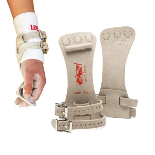 Reisport Men's High Bar Gymnastics Grips - Durable Leather Hand Grips for Gymnastics Bars Men & Boys - Gymnastics Equipment & Accessories for Advanced Gymnasts - size: XX Small, style: Double Buckle