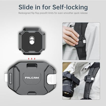 ULANZI F38 Camera Backpack Strap Clip Quick Release Kit for Backpack Straps V2, QR Plate Camera Tripod Mount - size: Backpack Straps V2 Kit
