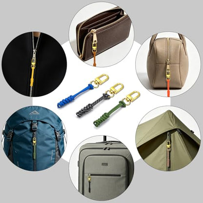 NOVWANG 8-Pack Gold Zipper Pulls Detachable Zipper Replacement Zippers Repair Tab Kit for Handbags Purse Wallet Luggage Jackets Clothing Accessories - style: Gold