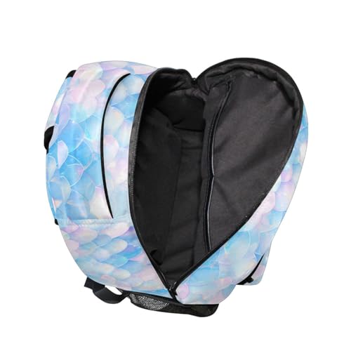 Cute Backpack for Teacher Nurse Fashion Travel Laptop Backpack with Chest Strap Gift Men & Women White Scales Glittering - color: Multicolor02