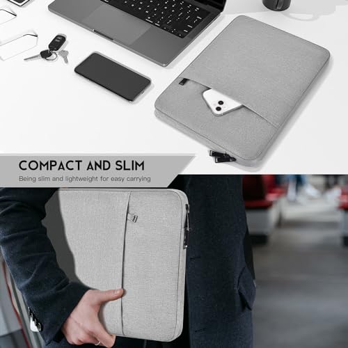 14 inch Laptop Sleeve Case for HP Lenovo Dell ASUS Acer Chromebook 14, HP Stream 14, Dell XPS 15, Inspiron 14, Lenovo ideapad 14, Asus Zenbook 14, Razer Blade 15 Water-Resistant Computer Bag -Grey - color: Grey, size: 14 inch