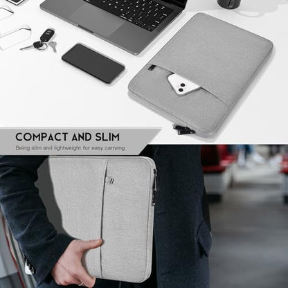 14 inch Laptop Sleeve Case for HP Lenovo Dell ASUS Acer Chromebook 14, HP Stream 14, Dell XPS 15, Inspiron 14, Lenovo ideapad 14, Asus Zenbook 14, Razer Blade 15 Water-Resistant Computer Bag -Grey - color: Grey, size: 14 inch