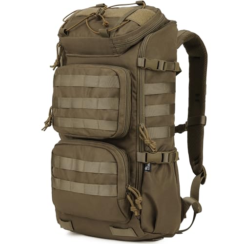 Mardingtop Tactical Backpacks Molle Hiking daypacks for Motorcycle Camping Hiking Military Traveling,25L Backpack - color: M6347-khaki