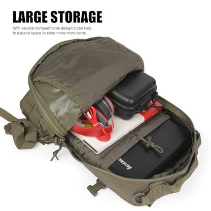 Small Tactical Backpack Military Daypack 12L Molle Bag Rucksack Army Daypack for Outdoor,Hiking,Camping,Travel (Green) - color: Green