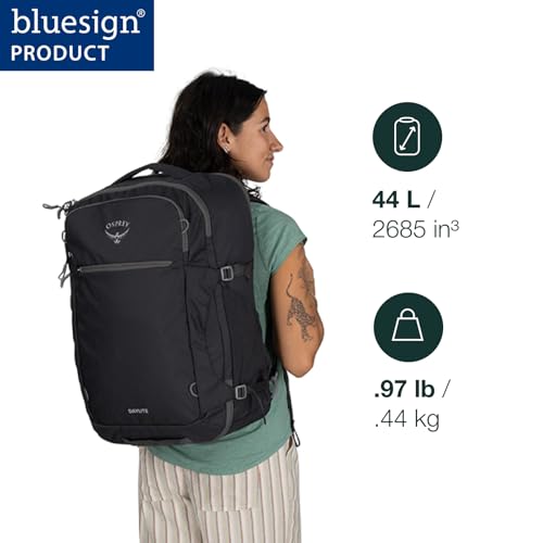 Osprey Daylite 44L Carry-On Travel Pack - Lightweight, Durable Backpack with Streamlined Design - Versatile, Spacious Bag for Weekend Trips or Business, Blue Spikemoss/Alkaline - color: Blue Spikemoss/Alkaline